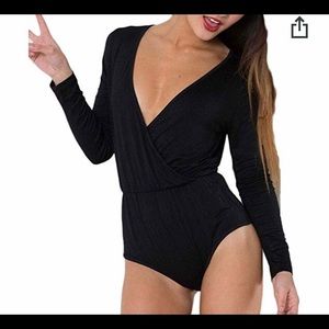 Deep v neck bodysuit